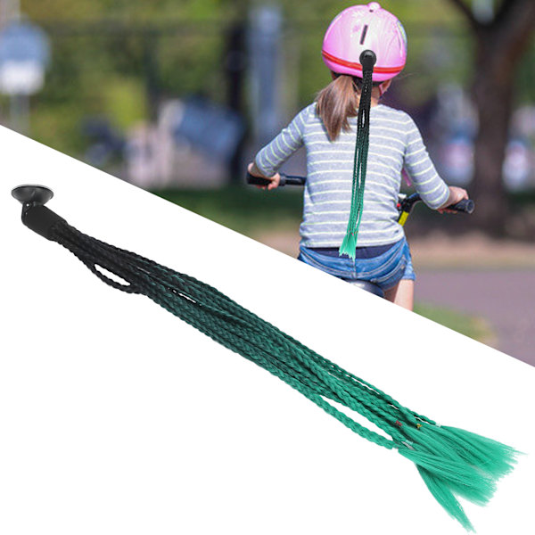 Hjelmfläta Dekoration Motorcykel Trendig Gradient Hjelm Dreadlocks Peruk Svart Smaragd