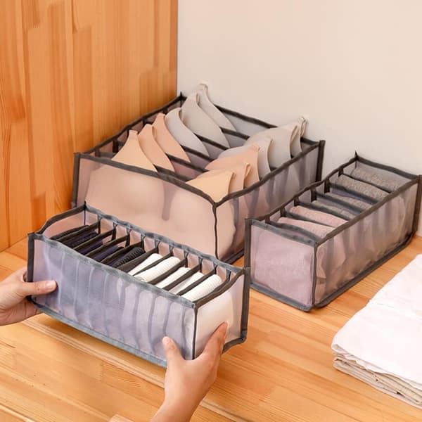 Foldbar Tøj Skuffe Organizer Til Undertøjsopbevaring, Højkvalitets Stof Mesh Rum Foldbart Pladsbesparende Design Til Stor Kapacitet