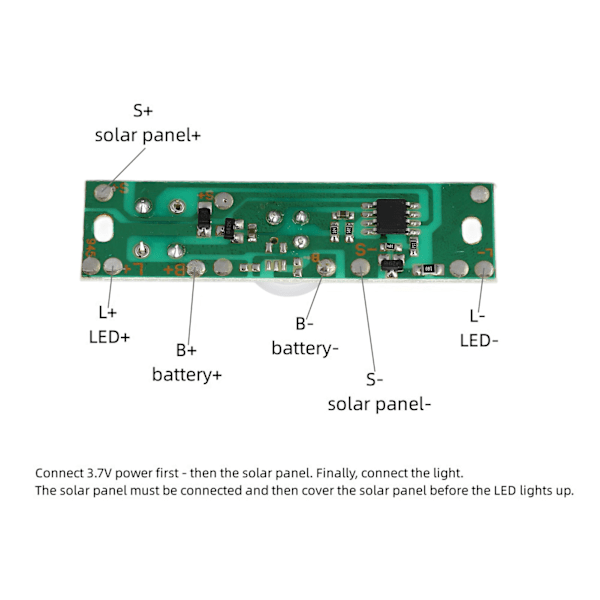 4 stk Solcellelampe Kretskort Infrarød Kroppsinduksjon Kontrollermodul 3.7V Elektronisk Komponent