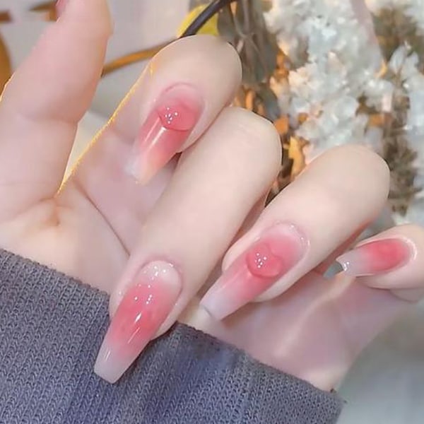 3-pack transparenta hjärtformade nagelkonstdekorationer, 3D kärlekshjärtan strass