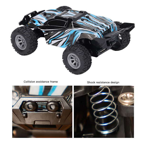 2,4 GHz 1:32 mittakaavan kaukosäädöllä toimiva auto, korkea nopeus, 2 tilaa, RC-kilpa-autolelu tienesteillä