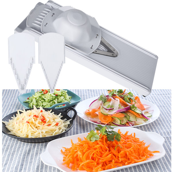 Multifunktionell V-formad grönsaksskärare/rivare för hemmet med handskydd