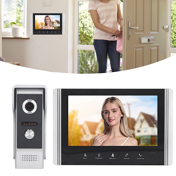 7 Tums WiFi Videodörrklocka Intercomsystem Smart 1 för 1 Visuell Telefon Fjärrkontroll Video Intercom Ingångssystem EU-kontakt