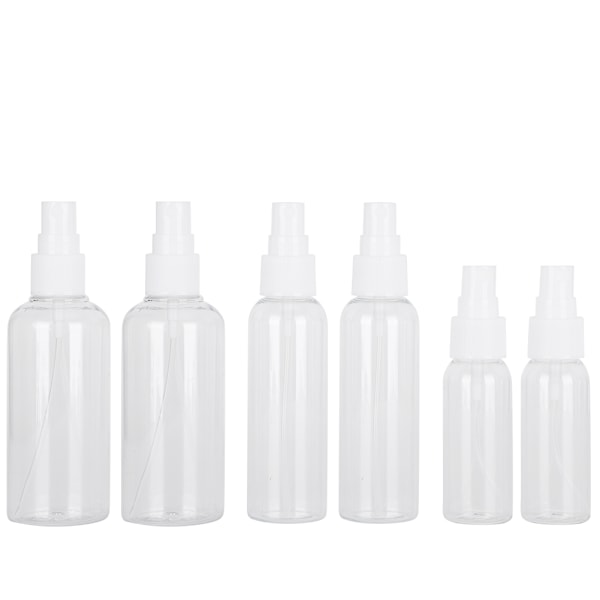 6 st Transparenta Tryckflaskor Tomma Sprayflaskor Toner Vätskeförvaringsbehållare för Resor
