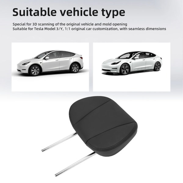 Bil Aviator Hovedstøtte 8-vejs Justerbar Lindrer Nakketræthed Sædehovedstøtte Udskiftning til Tesla Model 3 Y
