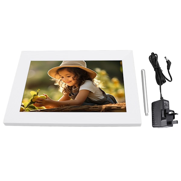 10,1 tums digital fotoram 1280x800 HD IPS pekskärm 1GB RAM 16GB ROM minne Väggmonterad elektronisk bildram för Android 6.0 100‑240V UK