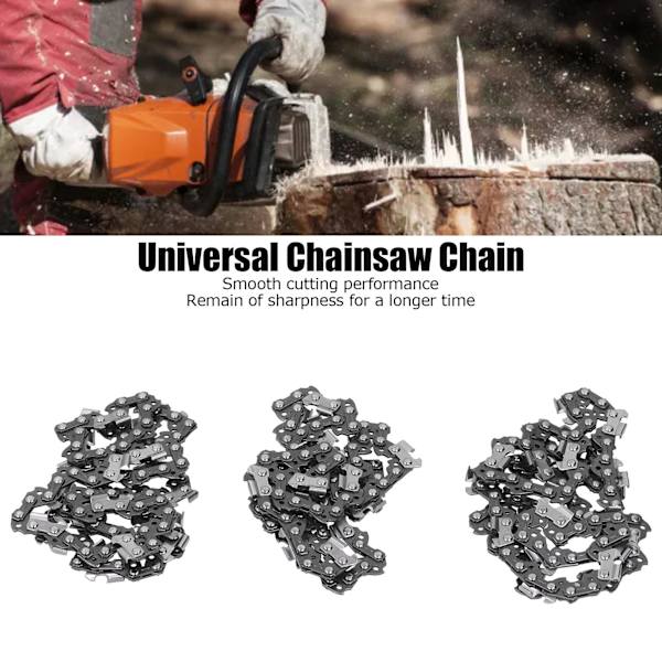 3 stk. Savkæde Universaldel 3/8 tommer Pitch 1,3 mm Mellemste Guidetandtykkelse til Craftsman 16 tommer 56DL