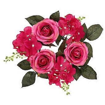 Lyskrans Lysring Kunstig Rose Lysring Blomsterdekoration til Bord