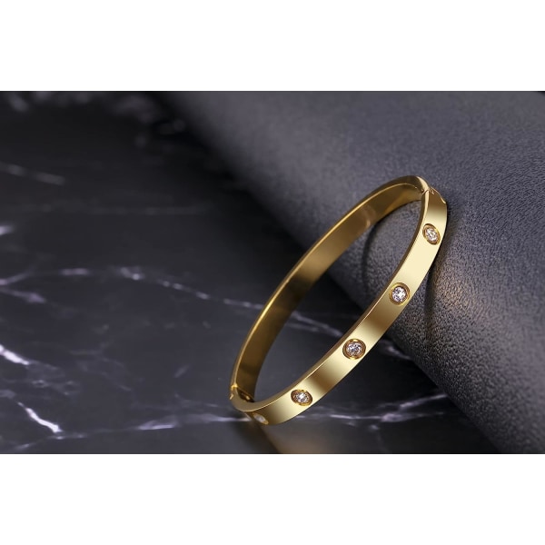 Armband armband guldpläterad med Cubic Zirconia stenar