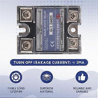 SSR 25A 3-32V DC Till 24-480V AC Enfas Solid State Relä DC Kontroll AC MGR-1 D4825 Lastspänning