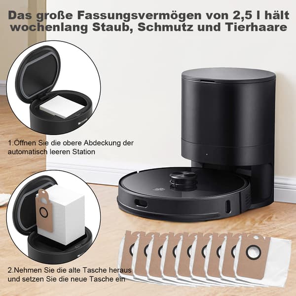10 stora dammsugarpåsar lämpliga för Proscenic M7 PRO M8 PRO dammsugare