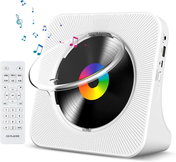 Hvit - Stasjonær CD-spiller med Bluetooth Gueray Veggmontert CD