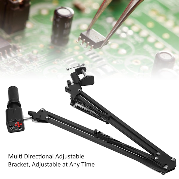 USB-mikroskop 24MP 1080P 2K Justerbart fäste Hög täckning Mikroskopkamera för industriellt laboratorium AC 100‑240VUS-kontakt
