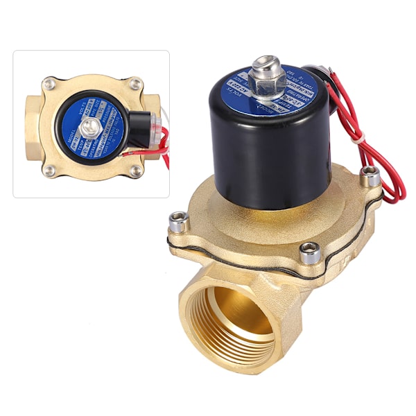 DN32 Normalt Lukket 2 Positioner 2 Vejs Elektromagnetisk Magnetventil AC 220V 1-1/4\"