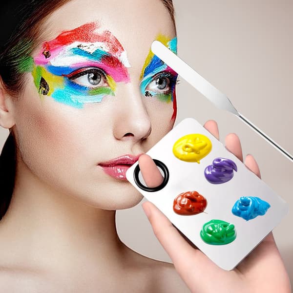 Makeup Artists Essential, Makeup-spatel i rustfrit stål, glat overflade, let at rengøre, holdbart rustfrit stålmateriale til blandingspalettesæt