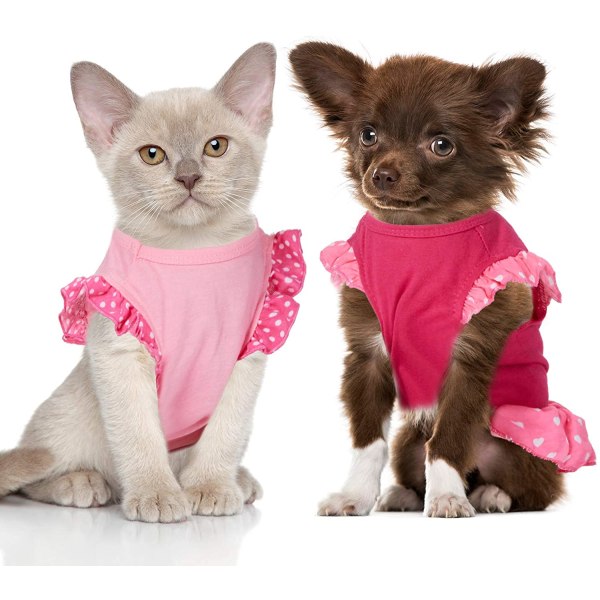 2 stk Pet Dress Shirt Valpskjørt Søt Hundekjole Pet Summer