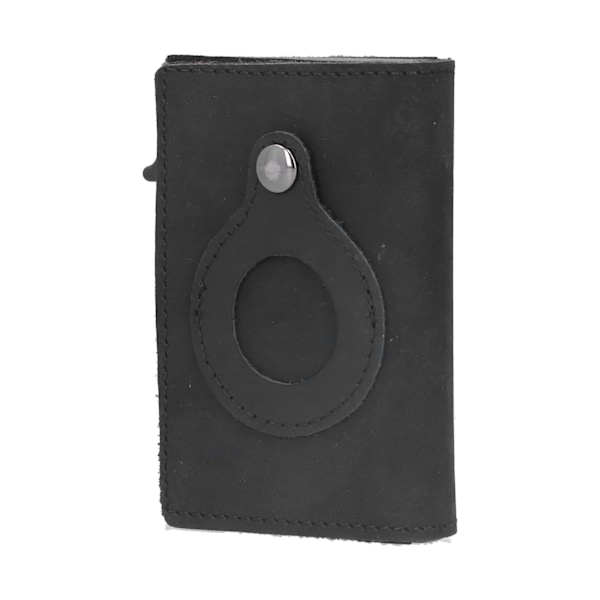 Korthållare i Kohud Anti Lost RFID Multifunktionell Äkta Läder Kreditkortshållare Svart