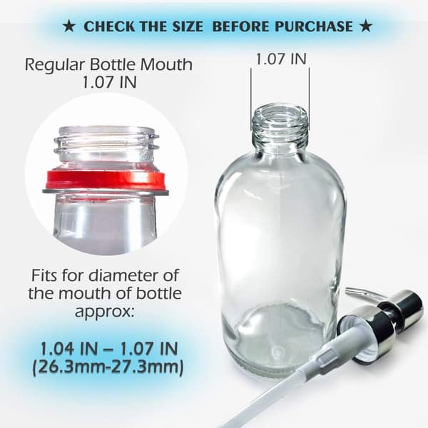 Noggrann Dosering Rostfri Tvålpumpsersättning, Universell Passform för 1 Liters Flaskor, 2-pack