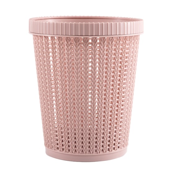 Rund Rosa Papperskorg, Ventilerad Mesh Stilren Design för Enkel Avfallshantering i Olika Utrymmen (Stor)