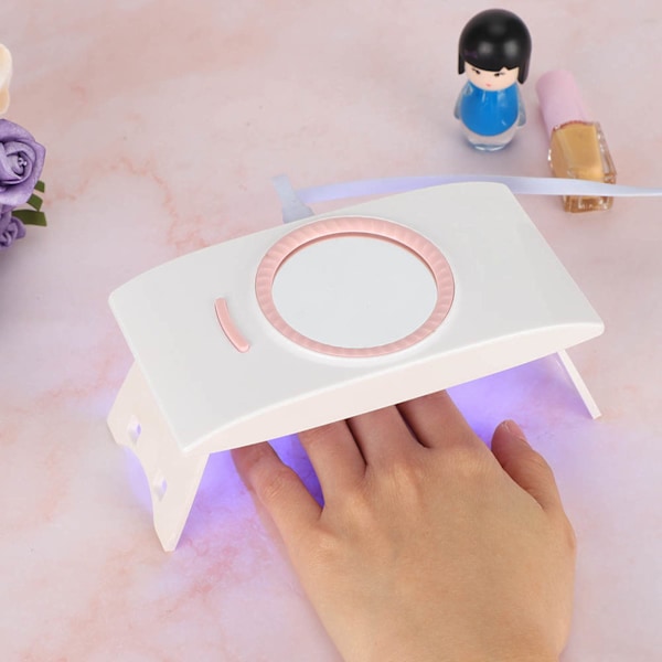 16W Vikbar Bärbar Nagellamp Gellackstorkare Nagelkonstmaskin med Spegelvit