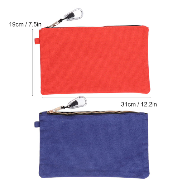 6 stk. Lynlås Værktøjspose Heavy Duty Utility Canvas Pouch Sæt med Karabinhage Multifunktionel Organizer