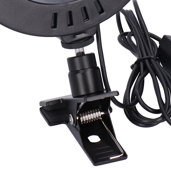 16cm LED USB Sirkellys RGB Fyllingslys med Klemmeholder for Selfie Live Sminke