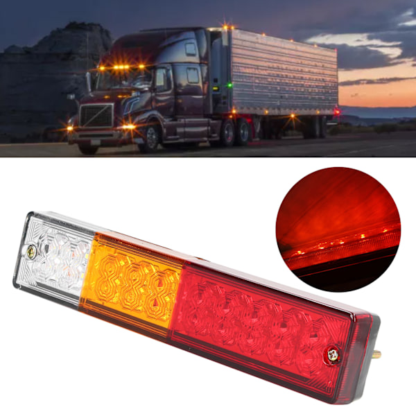 Par 12V 20LEDs Rektangulære Trailer Baglygter Vandtætte Bagside Markeringslys til RV Truck Camper