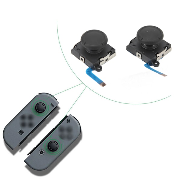 2 stk Spilljoystick Følsom Nøyaktig Styring Slitesterk Joystick-utskifting for SWITCH