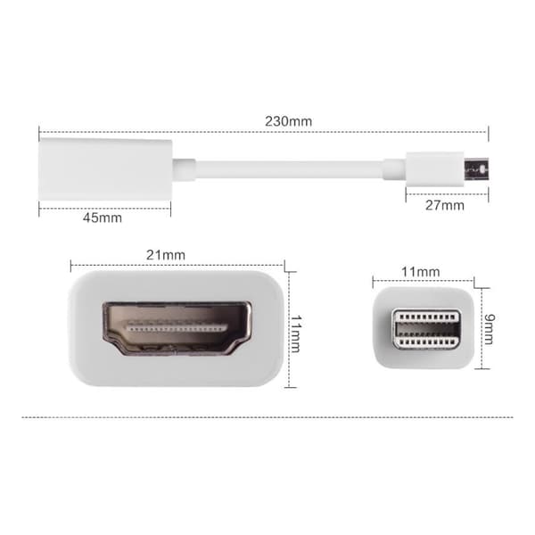 Thunderbolt-kompatibilitet: Mini Displayport til HDMI-adapter sikrer sømløs integrasjon, ergonomisk design for komfortabel bruk