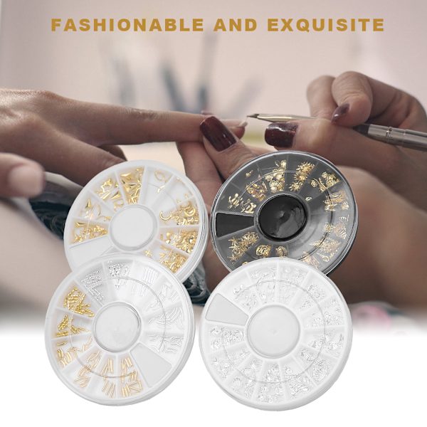 4 Ask Nagelkonst Hål Ornament Nagelkonst Manikyr Hantverk DIY Dekoration Glitter Tillbehör