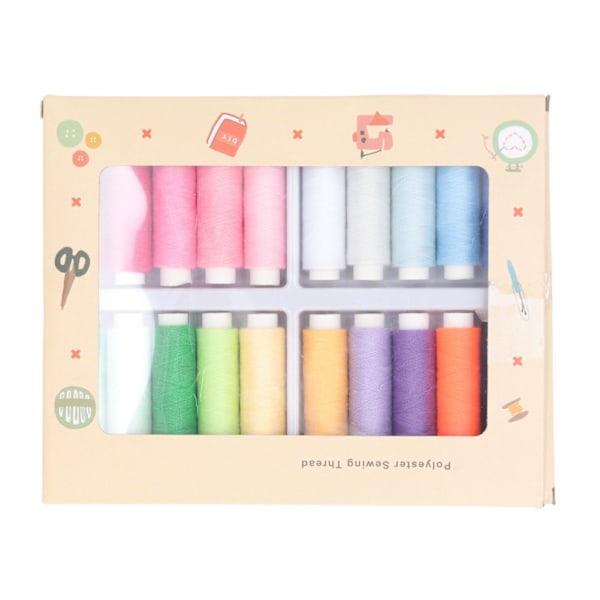 20 Färger Sytrådar Kit 100m Polyester Sytråd Mångsidiga DIY Sytrådsspolar för Att Göra Kläder Hantverk 20 Färger Färgat Set