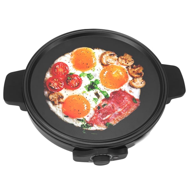 Elektrisk Crepe Maker 2000W Justerbar Precis Temperaturkontroll Pannkaka Griddle Maskin för Perfekt Brunch Blintzes Ägg Bacon Tortillas EU-kontakt