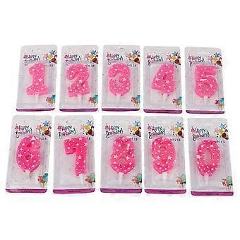 10 stk. Søte Gutter Jenter Rosa Stjerne Digital 0-9 Lys Bursdagsfest