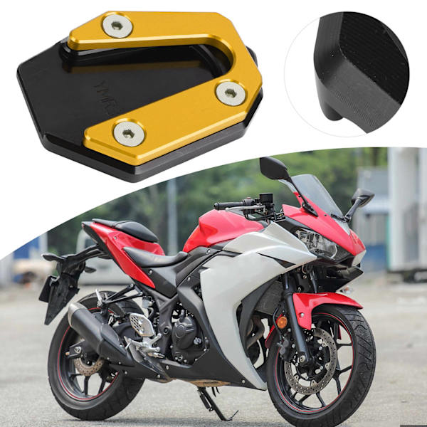 Parkeringskickstöd Förlängningsplatta Sidostöd Stöd Passar Yamaha YZF R25/YZF R3/MT‑25/MT‑03 14-19Guld