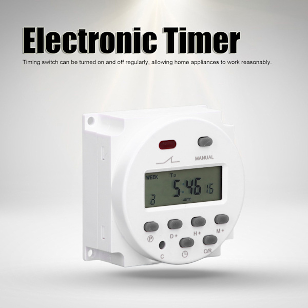 Elektroninen ohjelmoitava LCD-digitaalinen aikakellorelekytkin 16 päälle 16 pois Cn101ADC12V