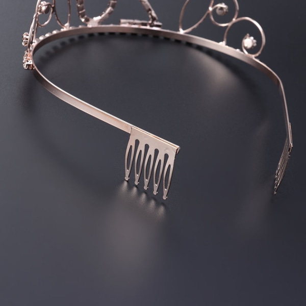 Syntymäpäivän kruunutiara hiuskampuksella Crystal tekojalokivi hopea Bi