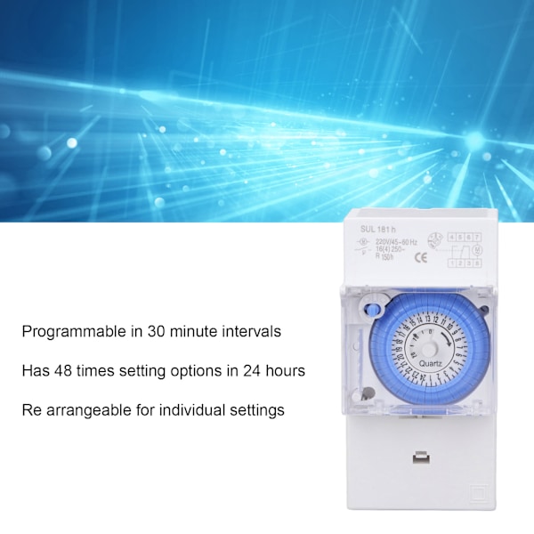 24-timers mekanisk timer vanntett programmerbar 24 timers tidbryter for utendørs AC230V