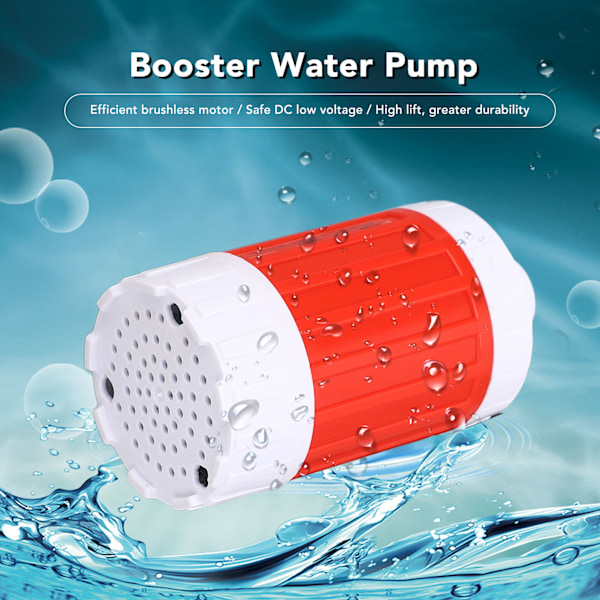 Cirkulerande Vattenpump 10W 700LPH Ultratyst Vattentrycksförstärkare för Akvarium Dusch DC12V