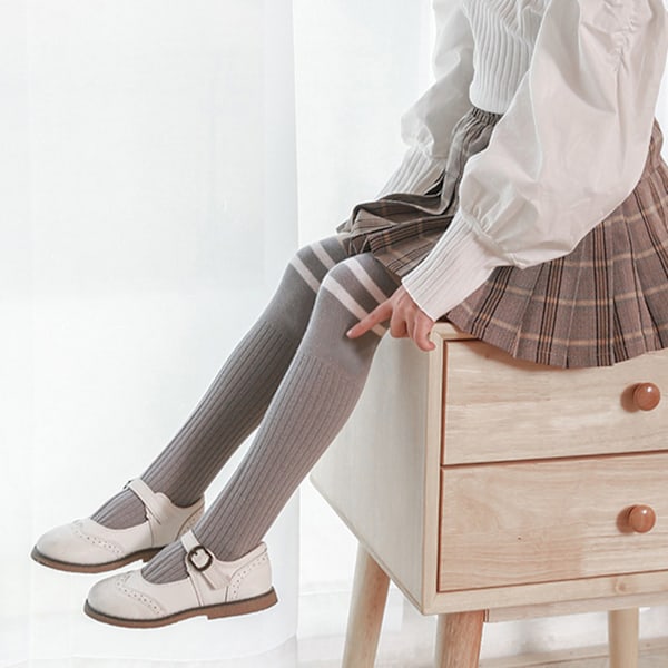 Baby Flick Tights Kammad Bomull Mjuk Håll Värmen Barnstrumpbyxor för Höst Vinter Daglig Skola M