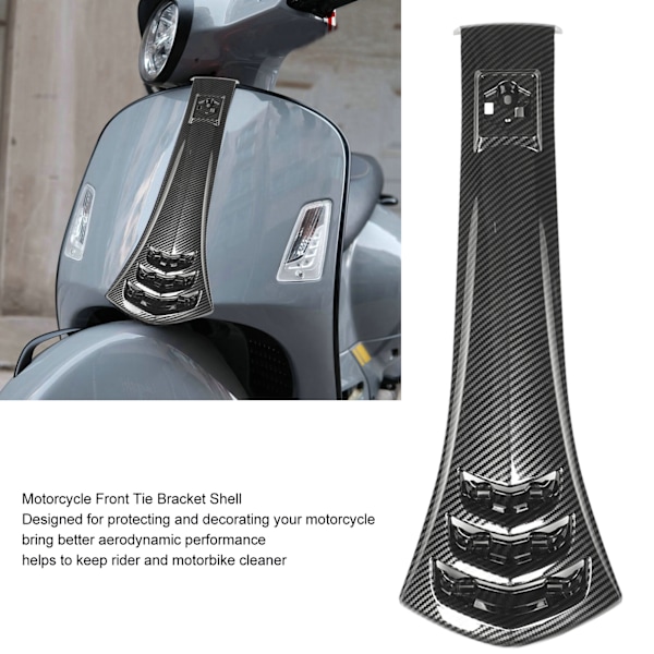 Motorcykel Hovedforklædning Cover Kulfiber Stil Forreste Horn Tie Beslag Dekoration Shell Udskiftning til VESPA GTS 250 300 GTV 300 2019‑2021 A