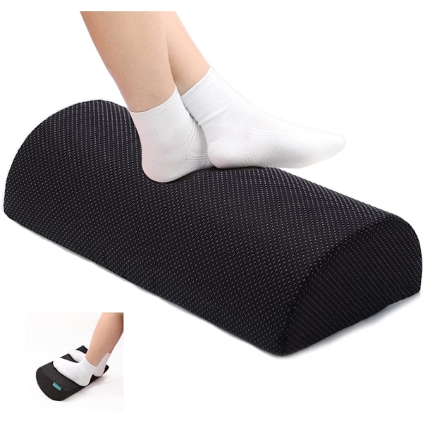 Bärbart Komfort Fotstöd Under Skrivbordet, Halkfri Ergonomisk Fotpallskudde i Memory Foam, Halvcirkelformad Design för Optimal Benavlastning, Förbättra Hållningen