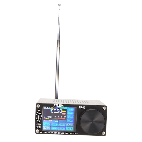 ATS25X1 Si4732 Radiomottaker Full Band FM LW MW SW SSB 2.4in Fargeskjerm 3000mAh Batteri DSP-mottaker