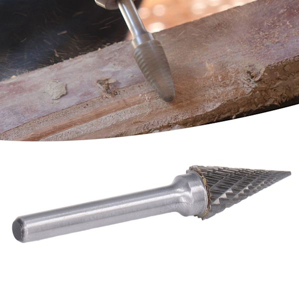 Rotary Fil Burr 2 Skær Spids Kegleform Die Grinder Bit 6mm Skaft YG8 Carbide MX1225