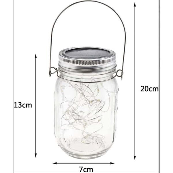 Udendørs Vandtætte Hængende Solcellelanterner, Solcelle Mason Jar Lys Med Lysstreng Til Dit Terrasseparadis
