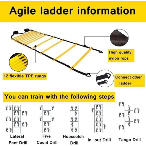 Agility Ladder og Speed ​​Training Set, egnet for Speed