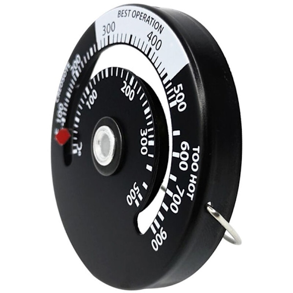 Spistermometer för säker vedspisdrift, magnetisk design analog urtavla hög känslighet aluminiumlegering slitstark rostfri termometer för