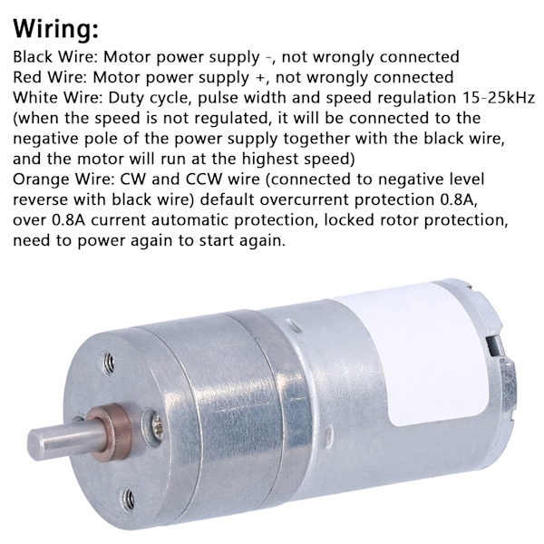 DC-vaihdemoottori Harjaton CW CCW Säädettävä Nopeuden Vähentäminen Alhainen Melu Moottorit JGA25‑24301360RPM DC12V