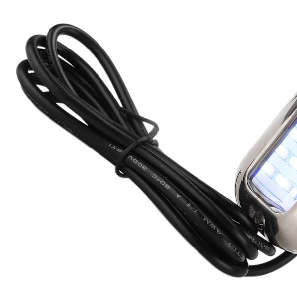 Blå 27LED undervannslys 74LM Lyssterk akterlys IP68 Vanntett rustfritt stål skall for marinebåt