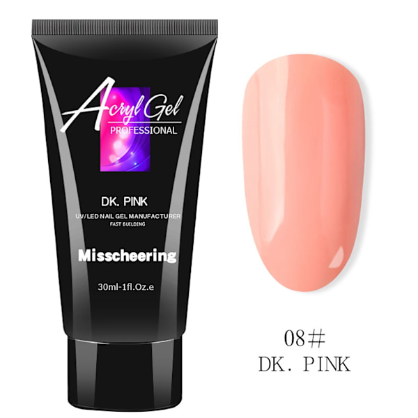 30ml Ammattimainen Nopea Kide Kynsien Pidennyksen Liima Manikyyri UV-Gelirakentaja 8#DK.PINK