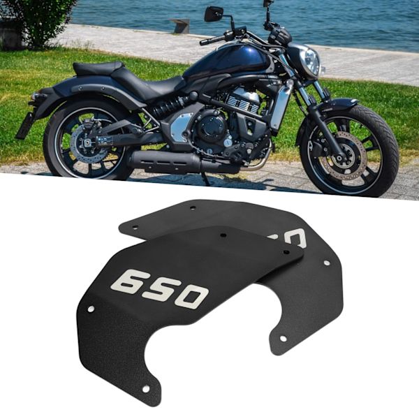 2 stk. Motorcykel Side Cover Ramme Panel Plade Udskiftning til Kawasaki Vulcan S 650 2015‑2021 Sort